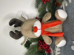М’яка іграшка різдвяний олень з шарфиком